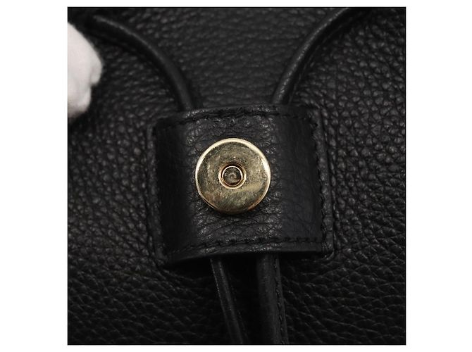 Zaino Gancini in pelle nera e oro Salvatore Ferragamo Auth 154075SM Nero D'oro - vista 26