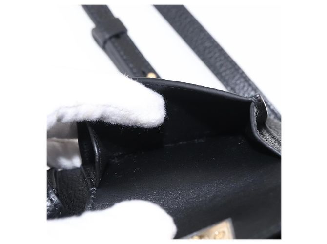 Zaino Gancini in pelle nera e oro Salvatore Ferragamo Auth 154075SM Nero D'oro - vista 29