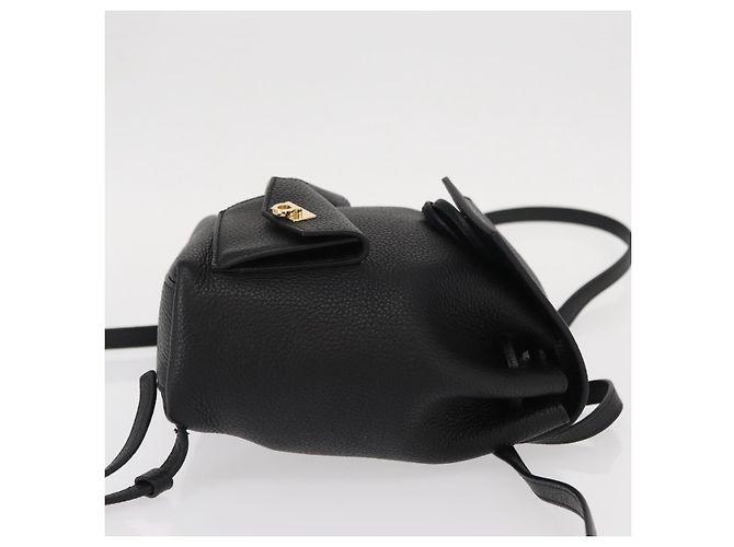 Zaino Gancini in pelle nera e oro Salvatore Ferragamo Auth 154075SM Nero D'oro - vista 3