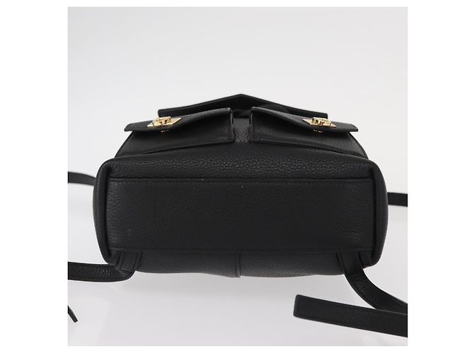 Zaino Gancini in pelle nera e oro Salvatore Ferragamo Auth 154075SM Nero D'oro - vista 5