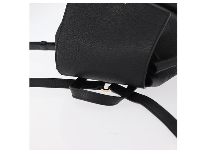 Zaino Gancini in pelle nera e oro Salvatore Ferragamo Auth 154075SM Nero D'oro - vista 6