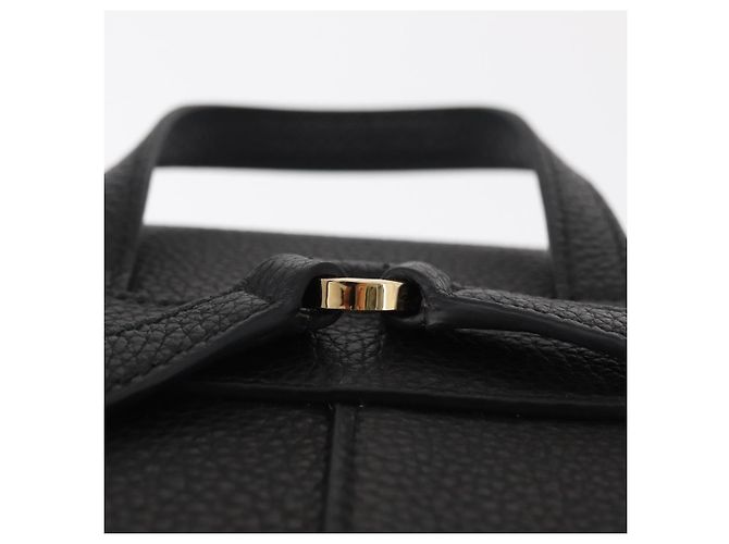 Zaino Gancini in pelle nera e oro Salvatore Ferragamo Auth 154075SM Nero D'oro - vista 8