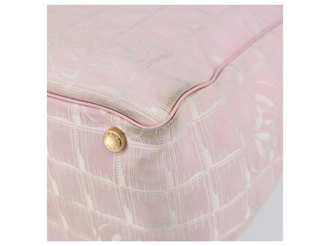CHANEL Nuova Borsa Tote da Viaggio Nylon Rosa Oro CC Auth mr1511 D'oro - vista 10