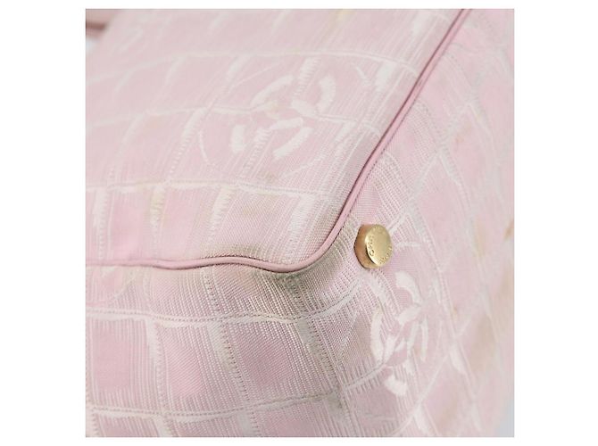 CHANEL Nuova Borsa Tote da Viaggio Nylon Rosa Oro CC Auth mr1511 D'oro - vista 11