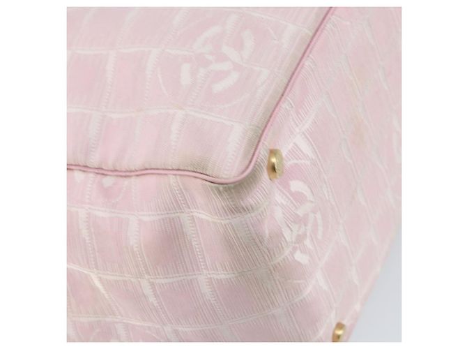 CHANEL Nuova Borsa Tote da Viaggio Nylon Rosa Oro CC Auth mr1511 D'oro - vista 13