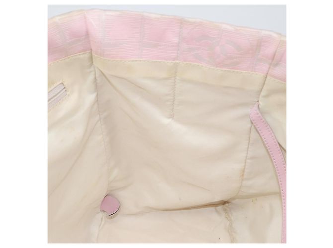 CHANEL Nuova Borsa Tote da Viaggio Nylon Rosa Oro CC Auth mr1511 D'oro - vista 18