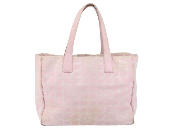 CHANEL Nuova Borsa Tote da Viaggio Nylon Rosa Oro CC Auth mr1511 D'oro - vista 2