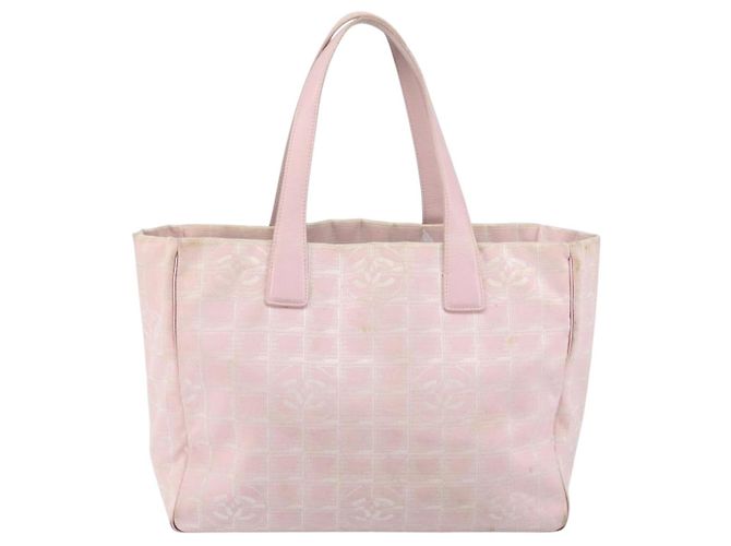 CHANEL Nuova Borsa Tote da Viaggio Nylon Rosa Oro CC Auth mr1511 D'oro - vista 3