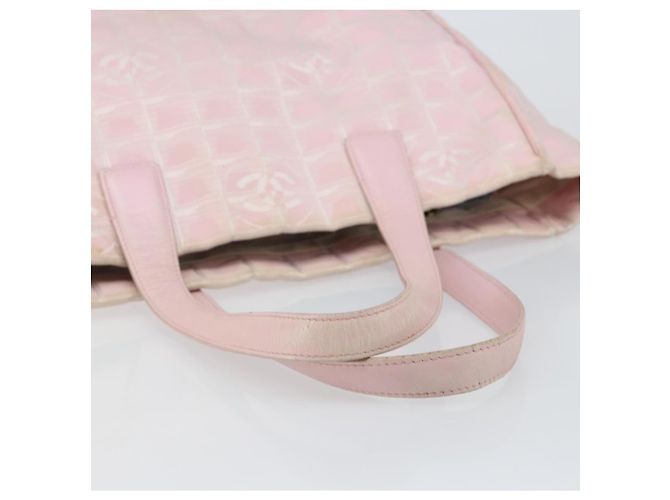 CHANEL Nuova Borsa Tote da Viaggio Nylon Rosa Oro CC Auth mr1511 D'oro - vista 7