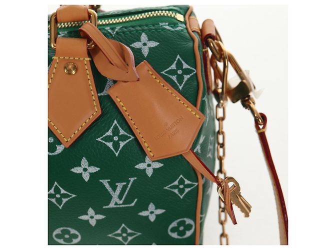LOUIS VUITTON Borsa a Tracolla Monogram Speedy P9 25 Verde M24423 LV Auth 139047SM Monogramma - vista 10