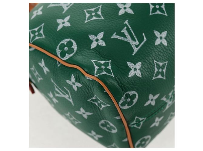 LOUIS VUITTON Borsa a Tracolla Monogram Speedy P9 25 Verde M24423 LV Auth 139047SM Monogramma - vista 16