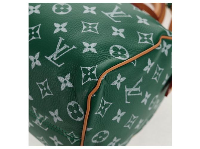 LOUIS VUITTON Borsa a Tracolla Monogram Speedy P9 25 Verde M24423 LV Auth 139047SM Monogramma - vista 17