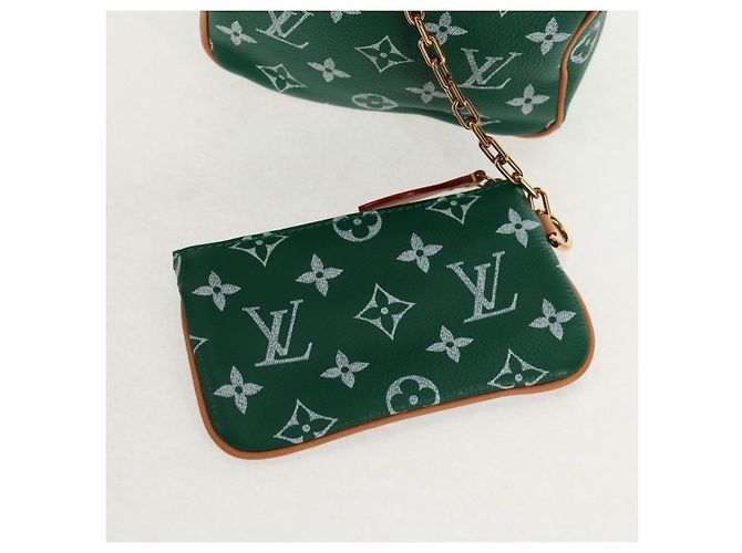 LOUIS VUITTON Borsa a Tracolla Monogram Speedy P9 25 Verde M24423 LV Auth 139047SM Monogramma - vista 22