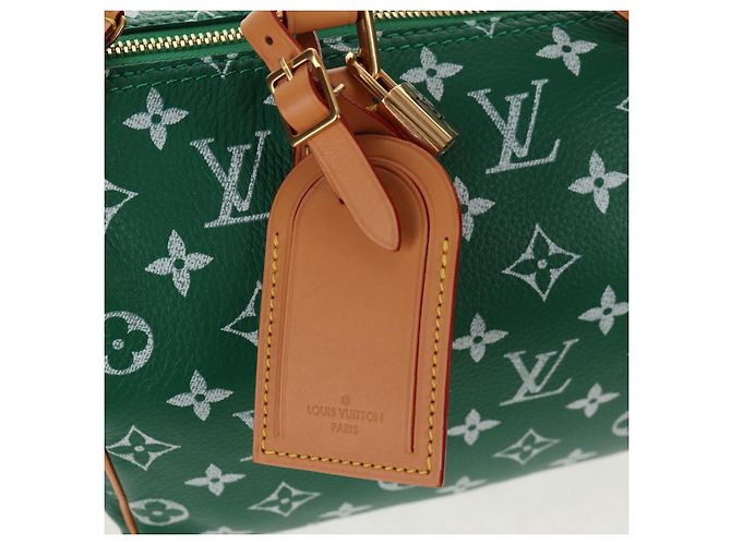 LOUIS VUITTON Borsa a Tracolla Monogram Speedy P9 25 Verde M24423 LV Auth 139047SM Monogramma - vista 26