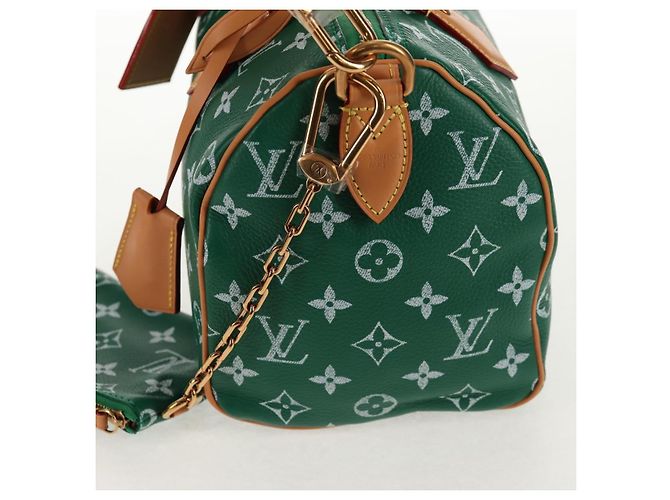 LOUIS VUITTON Borsa a Tracolla Monogram Speedy P9 25 Verde M24423 LV Auth 139047SM Monogramma - vista 3