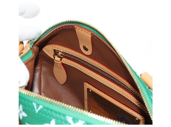 LOUIS VUITTON Borsa a Tracolla Monogram Speedy P9 25 Verde M24423 LV Auth 139047SM Monogramma - vista 32