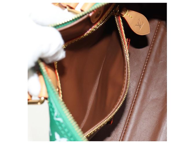 LOUIS VUITTON Borsa a Tracolla Monogram Speedy P9 25 Verde M24423 LV Auth 139047SM Monogramma - vista 33