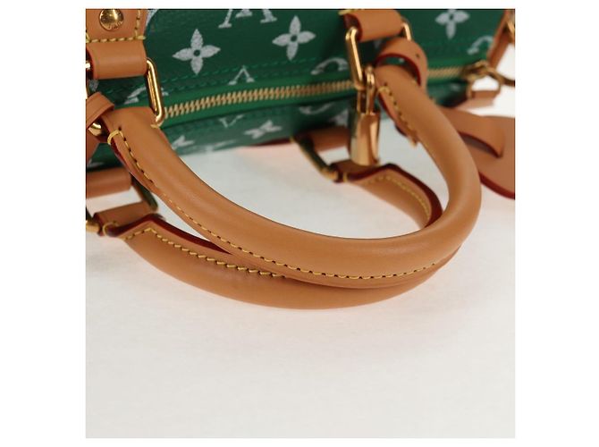 LOUIS VUITTON Borsa a Tracolla Monogram Speedy P9 25 Verde M24423 LV Auth 139047SM Monogramma - vista 7