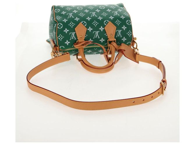 LOUIS VUITTON Borsa a Tracolla Monogram Speedy P9 25 Verde M24423 LV Auth 139047SM Monogramma - vista 8