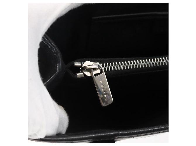 Céline CELINE C Macadam Canvas Handtasche Schwarz Silber Auth gh998 - Ansicht 14
