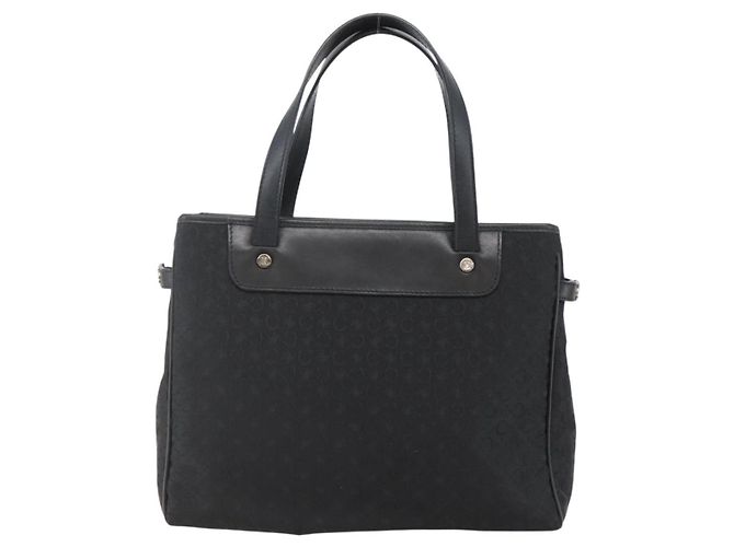 Céline CELINE C Macadam Canvas Handtasche Schwarz Silber Auth gh998 - Ansicht 2