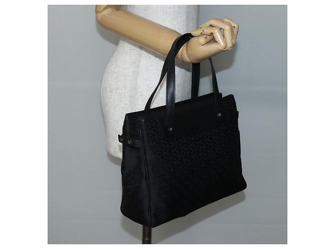 Céline CELINE C Macadam Canvas Handtasche Schwarz Silber Auth gh998 - Ansicht 23
