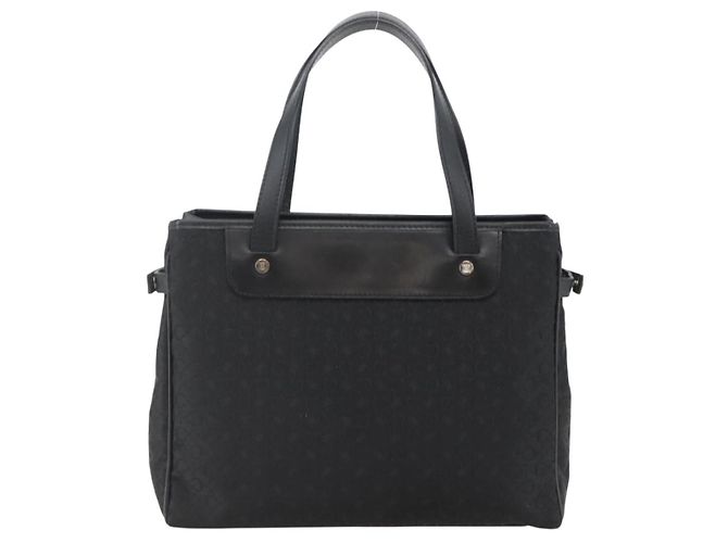 Céline CELINE C Macadam Canvas Handtasche Schwarz Silber Auth gh998 - Ansicht 3