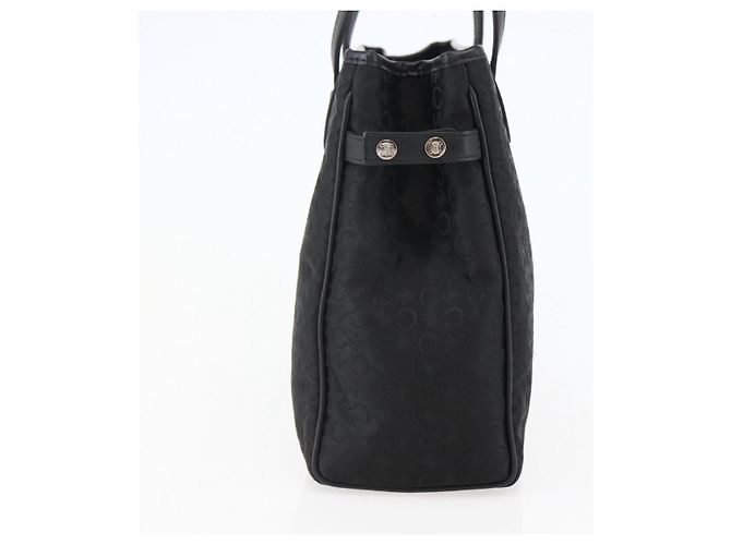 Céline CELINE C Macadam Canvas Handtasche Schwarz Silber Auth gh998 - Ansicht 4