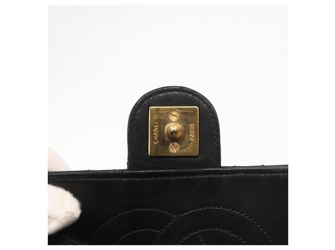 Borsa a Spalla CHANEL in Pelle di Agnello Nera Oro CC Auth 143810 Nero D'oro - vista 17