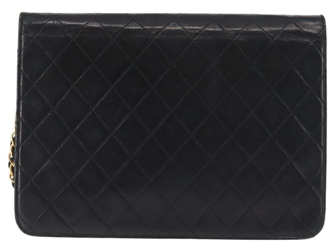 Borsa a Spalla CHANEL in Pelle di Agnello Nera Oro CC Auth 143810 Nero D'oro - vista 3