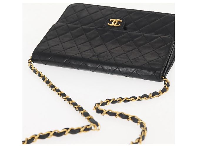 Borsa a Spalla CHANEL in Pelle di Agnello Nera Oro CC Auth 143810 Nero D'oro - vista 6