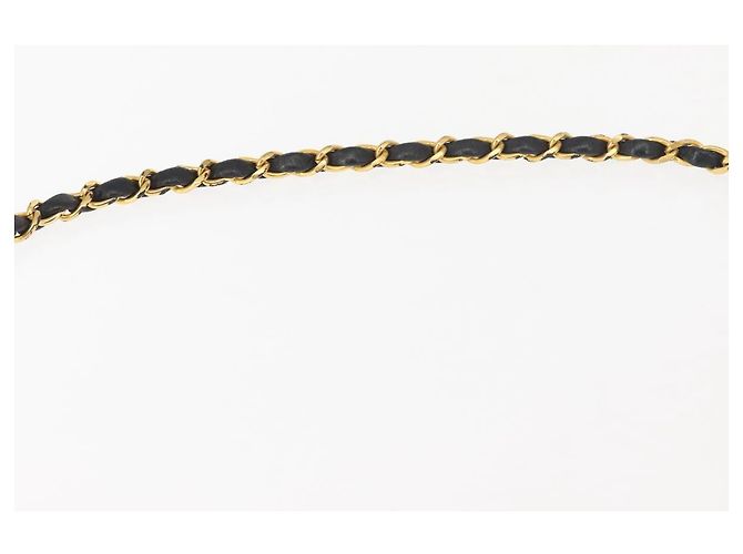 Borsa a Spalla CHANEL in Pelle di Agnello Nera Oro CC Auth 143810 Nero D'oro - vista 8