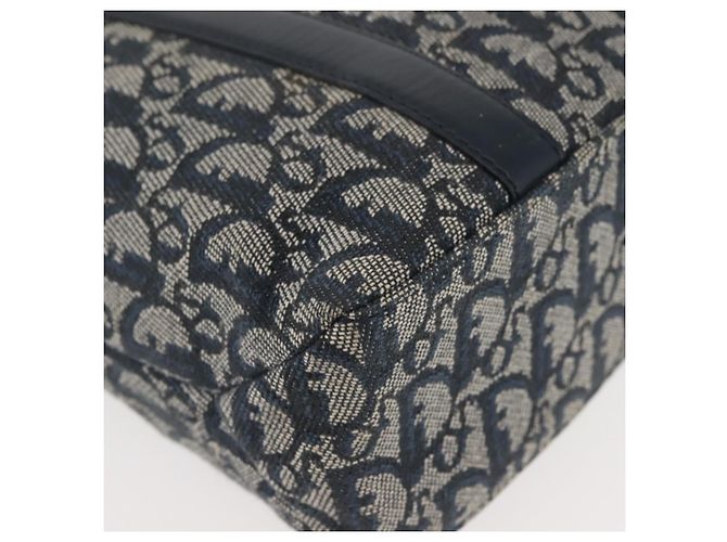 Borsa Clutch in Tela Trotter Christian Dior Blu Oro Auth 145259 - vista 10