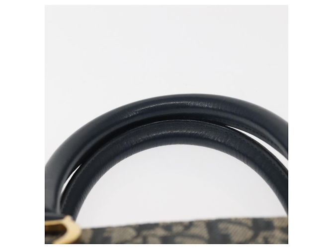 Borsa Clutch in Tela Trotter Christian Dior Blu Oro Auth 145259 - vista 8