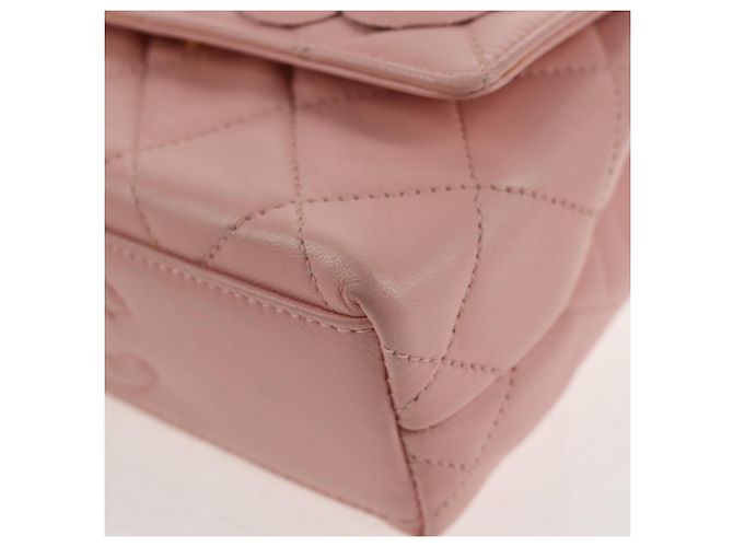 CHANEL Borsa a Spalla Matelassé Camelia in Pelle Rosa Oro CC Auth 144882V D'oro - vista 13