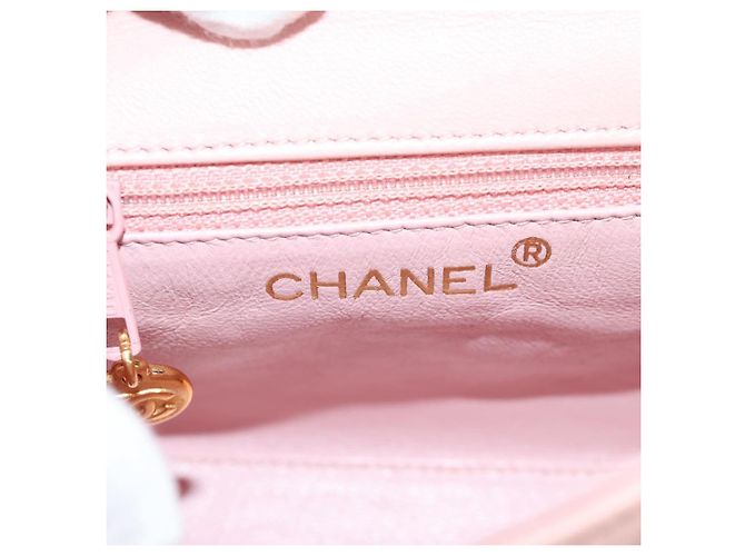 CHANEL Borsa a Spalla Matelassé Camelia in Pelle Rosa Oro CC Auth 144882V D'oro - vista 19