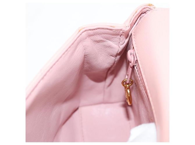 CHANEL Borsa a Spalla Matelassé Camelia in Pelle Rosa Oro CC Auth 144882V D'oro - vista 22