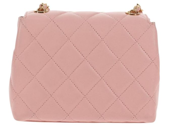 CHANEL Borsa a Spalla Matelassé Camelia in Pelle Rosa Oro CC Auth 144882V D'oro - vista 3