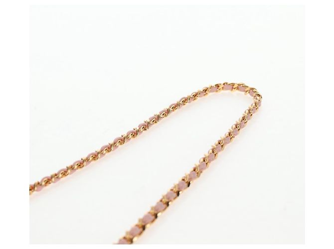 CHANEL Borsa a Spalla Matelassé Camelia in Pelle Rosa Oro CC Auth 144882V D'oro - vista 8