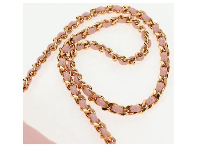 CHANEL Borsa a Spalla Matelassé Camelia in Pelle Rosa Oro CC Auth 144882V D'oro - vista 9