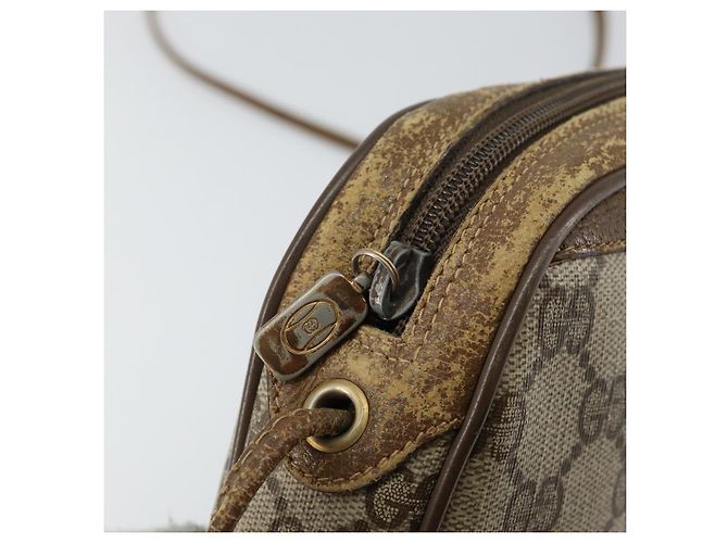 Borsa a Spalla Gucci GG Supreme Web Sherry Line PVC Beige 89 02 066 Auth 143576 D'oro - vista 15
