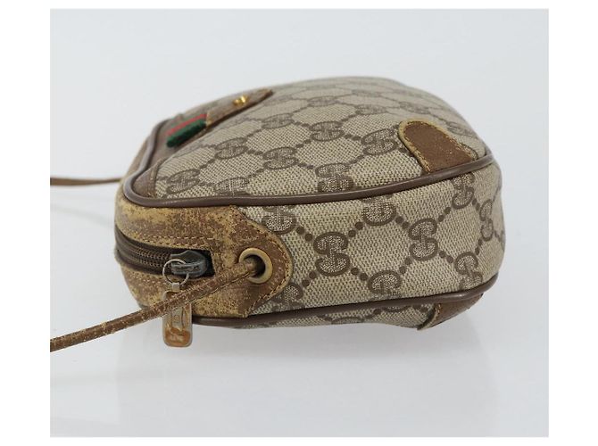 Borsa a Spalla Gucci GG Supreme Web Sherry Line PVC Beige 89 02 066 Auth 143576 D'oro - vista 5