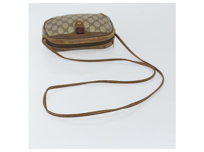 Borsa a Spalla Gucci GG Supreme Web Sherry Line PVC Beige 89 02 066 Auth 143576 D'oro - vista 7