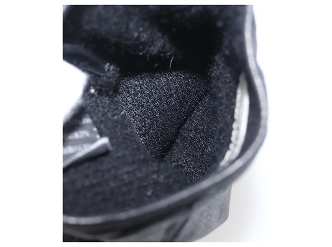 Guanti PRADA in pelle nera argento Auth ti3452 Nero - vista 16