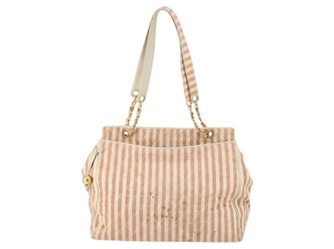 CHANEL Borsa Tote Matelassé Canvas Rossa Oro CC Auth 142751 Rosso D'oro - vista 2