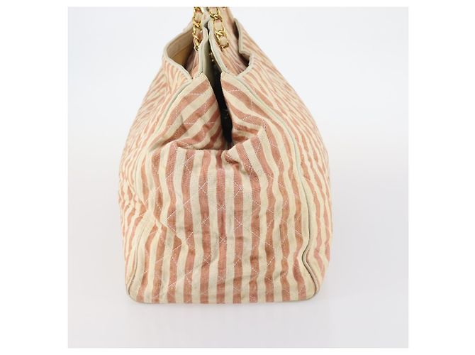 CHANEL Borsa Tote Matelassé Canvas Rossa Oro CC Auth 142751 Rosso D'oro - vista 4