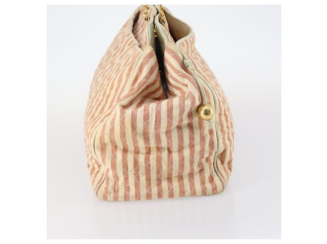 CHANEL Borsa Tote Matelassé Canvas Rossa Oro CC Auth 142751 Rosso D'oro - vista 5