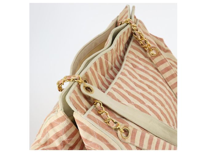 CHANEL Borsa Tote Matelassé Canvas Rossa Oro CC Auth 142751 Rosso D'oro - vista 6