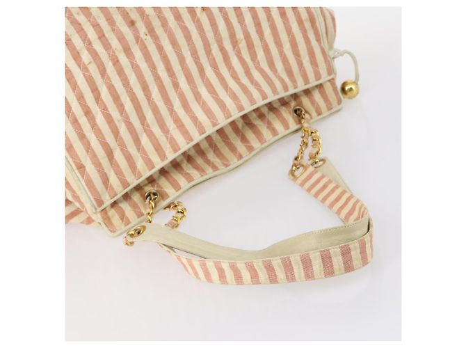 CHANEL Borsa Tote Matelassé Canvas Rossa Oro CC Auth 142751 Rosso D'oro - vista 7