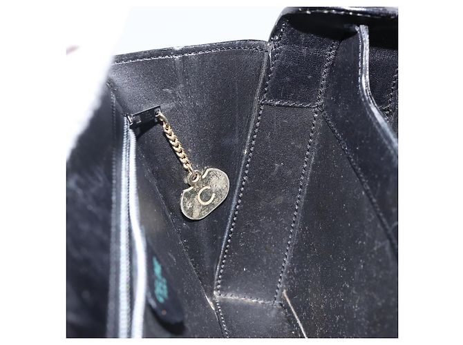 Céline Borsa a mano CELINE in pelle nera e oro Auth 144782 Nero D'oro - vista 17
